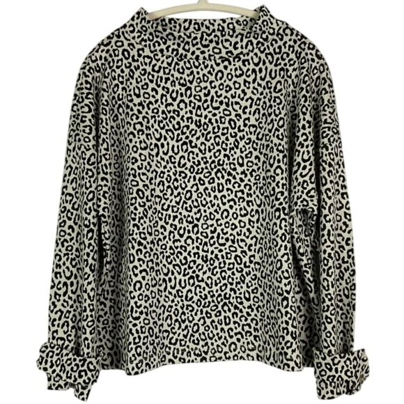 NWOT Ann Taylor Mock Neck Animal Print Sweater Size XL - Picture 3 of 10